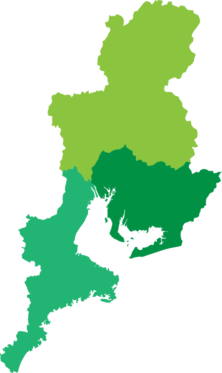 愛知・岐阜・三重の地図