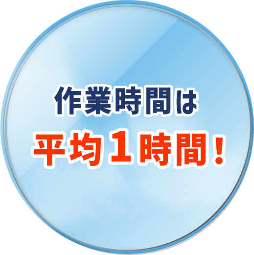 作業時間は平均１時間！